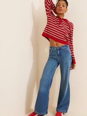 Free People We The Free Stride Straight 'n Wide Jeans
